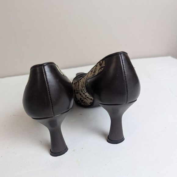Vintage Stuart Weitzman Monogram Heels – Size 5 – 3" Heel – Rare Designer Pumps - Picture 8 of 11